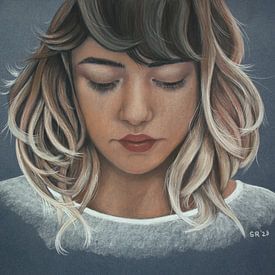 Portret pastel van Sissi Waasdorp