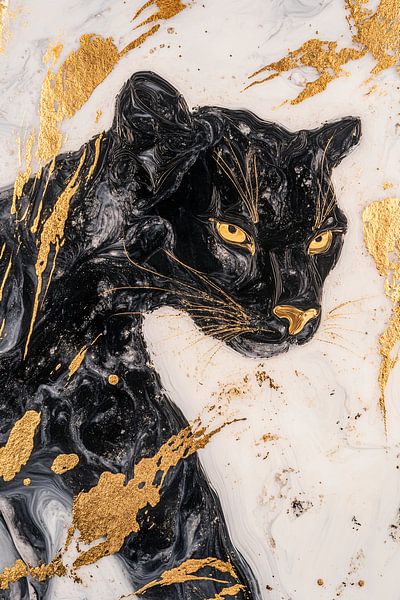 Abstract black panther artwork by Imperial Art House