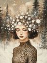 Snowflakes and Winter Forest by Your unique art thumbnail
