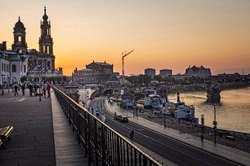 Dresden Elbe Promenade / Brülsche Terrasse van Rob Boon