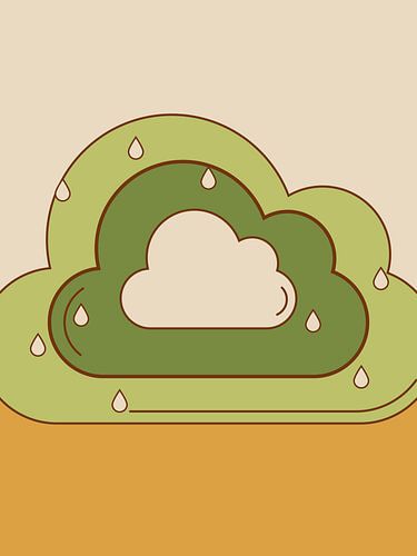 In The Clouds | 2D-Rendering von grünen Wolken von Wybrich