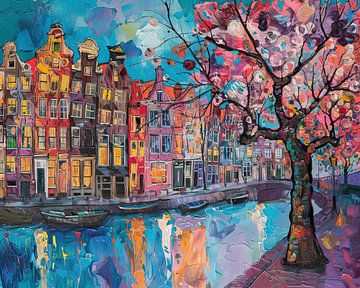 Amsterdam schilderij Avond