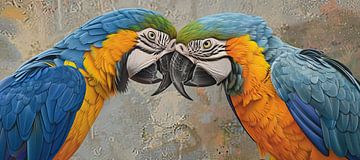 Parrot Colourful | Feathered Laughter sur Blikvanger Schilderijen
