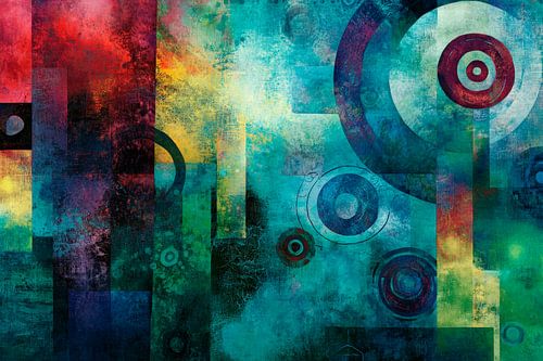 Abstracte kleuren en geometrische vormen