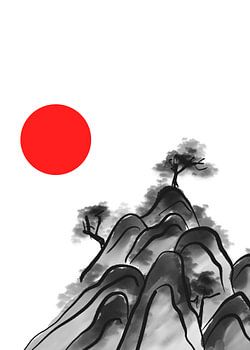 Chinese Mountain Ink Painting