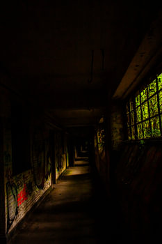 A mysterious glance down a deserted corridor