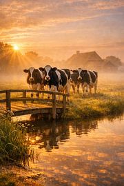 Ländliche Szene mit Kühen von Digital Picture Art