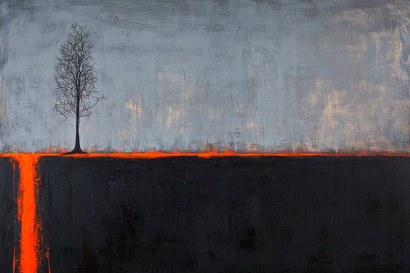Tree in contrast - Abstract landscape by Poster Art Shop