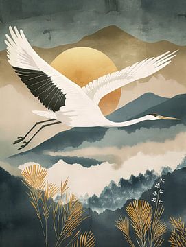 Kraanvogel japandi van Bert Nijholt