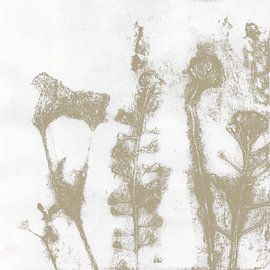 Neutrale Pflanzenmotive. Japandi-Blumen im Wabi-Sabi-Stil von Dina Dankers