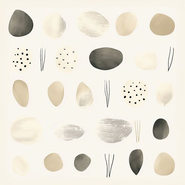Minimalistische Naturformen | Minimalistisches Design von Abstraktes Gemälde