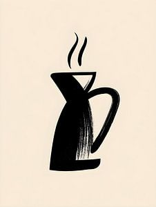 Elegante Pour-Over-Kanne im Brush-Stil