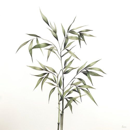 Minimalische bamboetak op neutrale achtergrond in Japanse stijl