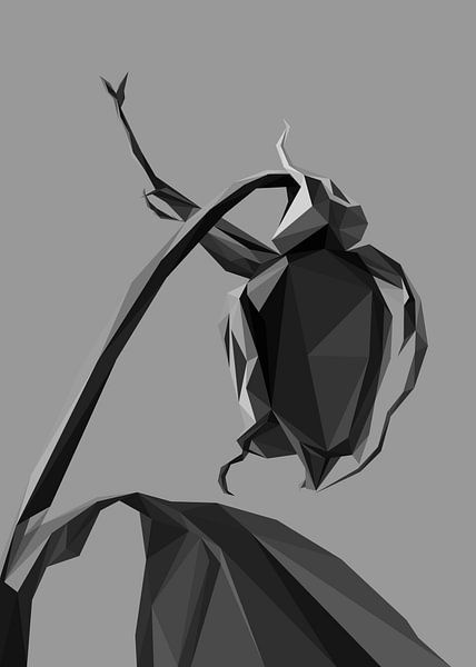 Eine tote Rose Lowpoly Abstrakt von Yoga Art 15