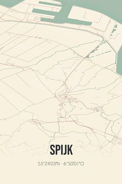 Carte ancienne de Spijk (Groningen) sur Rezona