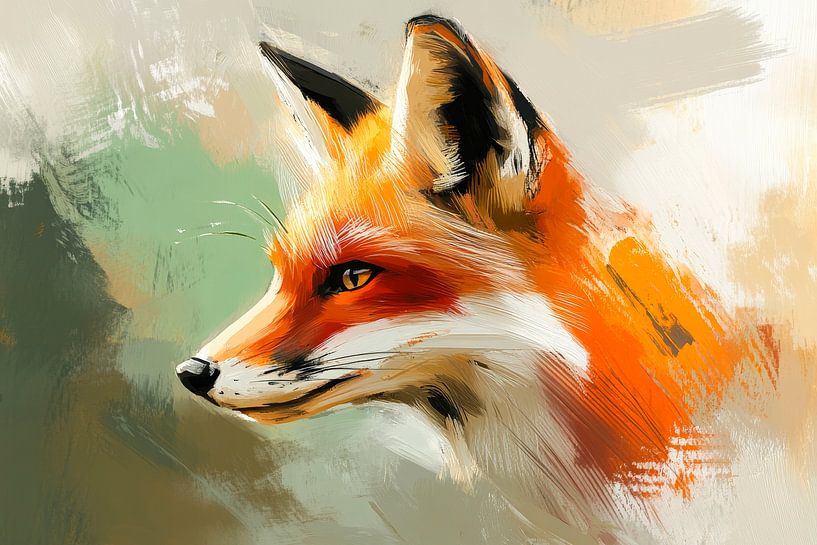Vossenkop in levendige kleuren van Poster Art Shop