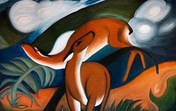 Hirsch ummalen (Franz Marc)