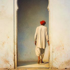 Mann mit rotem Turban in einem ruhigen Durchgang von But First Framing
