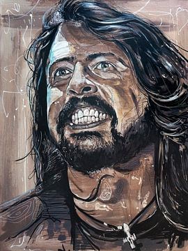 Dave Grohl, Foo Fighters schilderij van Jos Hoppenbrouwers