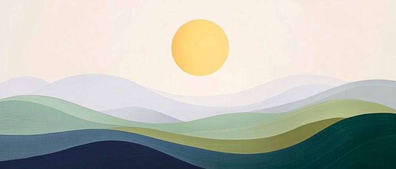 Gentle hills under a radiant sunlight by Poster Art Shop