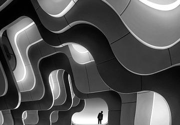 Modern design architecture with man by Marcel van Balken