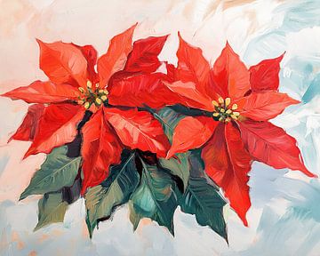 Levendige Rode Bloem Impressie van De Mooiste Kunst
