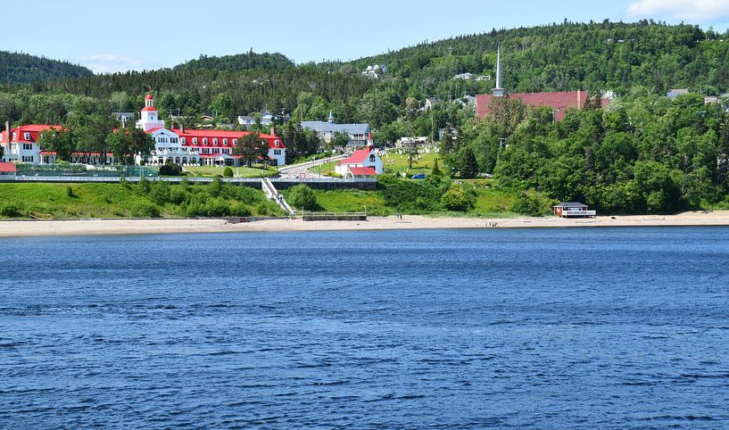 The bay and village in summer by Claude Laprise