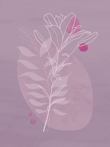 Illustration minimaliste en rose et violet