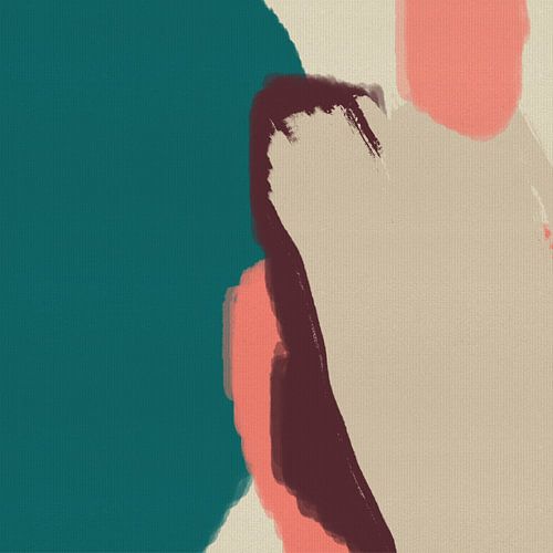 Op de jaren 70 geïnspireerde kleurrijke compositie