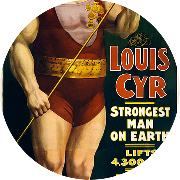 Amerikaanse oude poster over de sterkste man ter wereld uit 1898 van Atelier Liesjes