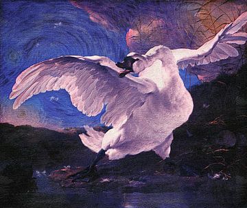 Jan Asselijn's endangered swan feat. Starry Night by Van Gogh by MadameRuiz