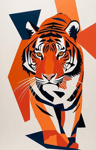 Geometrische abstracte tijger kunst