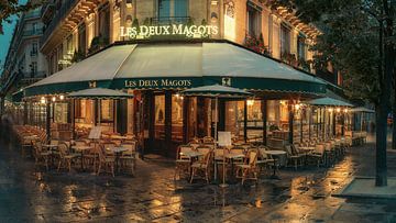 Café Les Deux Magots in Paris on an early morning van Nico Geerlings