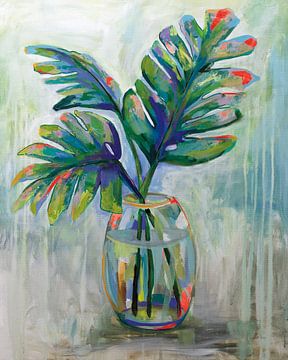 Palm Leaves II Red, Jeanette Vertentes by Wild Apple