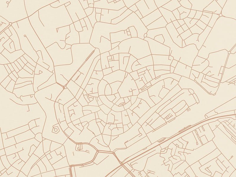Terracotta style map of Middelburg Centrum by De Kaartenwinkel