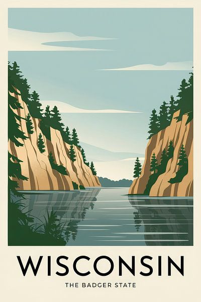 Wisconsin Vintage Travel Poster by Poster Art Shop