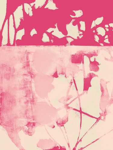 Neon roze en wit. Kleurrijke abstracte kunst in levendige kleuren