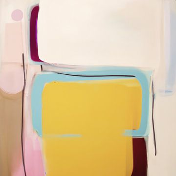 Moderne vormen en lijnen, abstract schilderij van Studio Allee