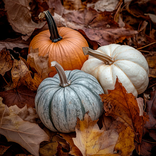 Pumpkins in autumn