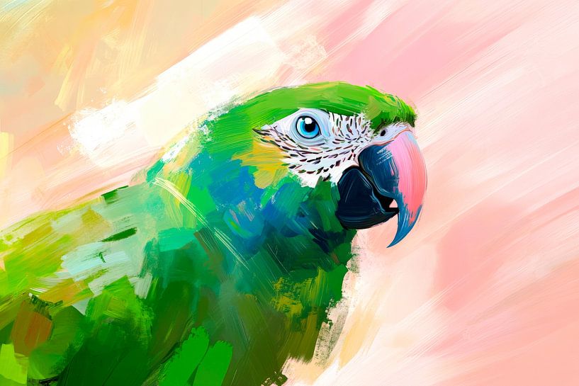 Colourful parrot in a soft play of colours by Poster Art Shop