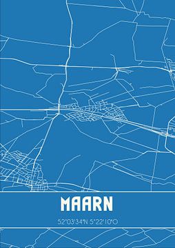 Blauwdruk | Landkaart | Maarn (Utrecht) van Rezona