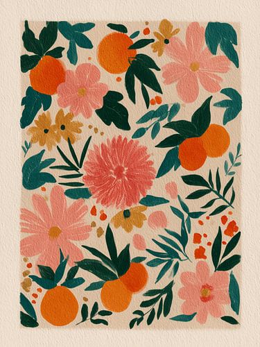 Botanisch Abstract Sinaasappels en Bloesems van Gypsy Galleria