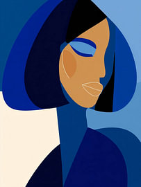 Frau in Kobaltblau von Color Square