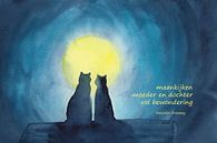 Moon viewing Katzen Haiku holländisch von Karen Kaspar Miniaturansicht