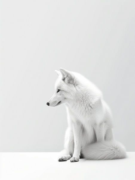 Silence in White - The Noble Profile of a White Fox by Eva Lee
