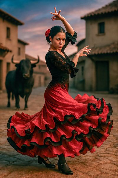 Danza del Desafío - The gaze of the unyielding by Klaus Tesching - Art-AI