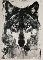Retro wolf poster