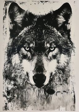 Retro-Wolf-Poster von Liv ter Riet