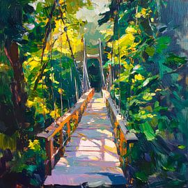 Hängebrücke Wald von Poster Art Shop