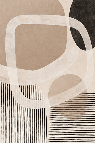 Wabi-Sabi Art: Minimalist organic shapes in neutral colours -1